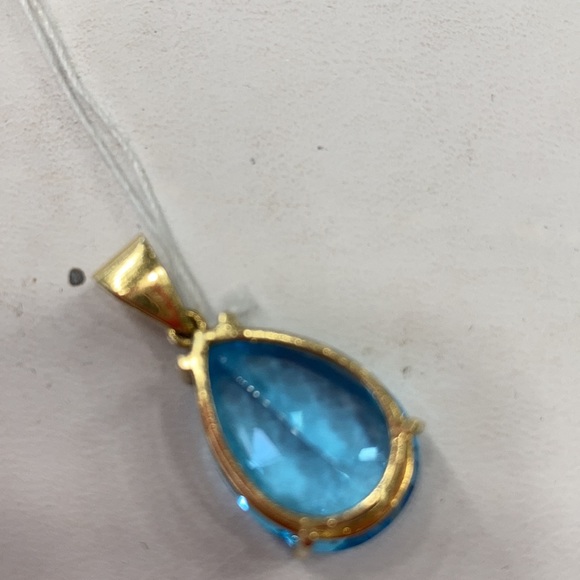 Gorgeous blue pendant set an 18 karat gold - Picture 5 of 9
